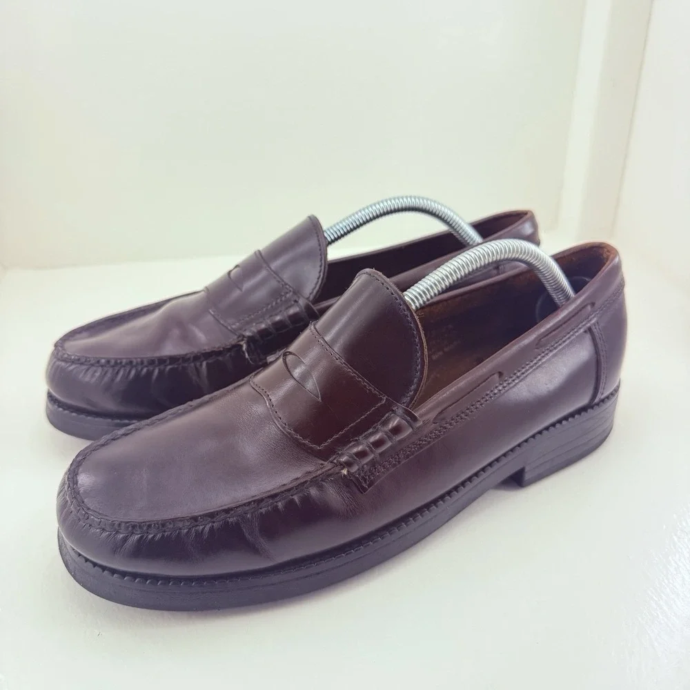 G.H. Bass Weejuns Mens 10D Burgundy Oxblood Leather Penny Loafers Moc Toe